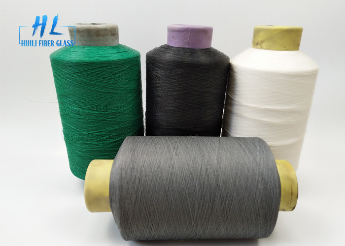 Black Grey PVC Coated Fiberglass Yarn For Weaving Fiberglass Mosquito Net