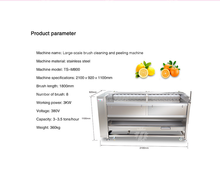Tengsheng 3KW Potato Washing And Peeling Machine Potato Cleaning Isolation Filters