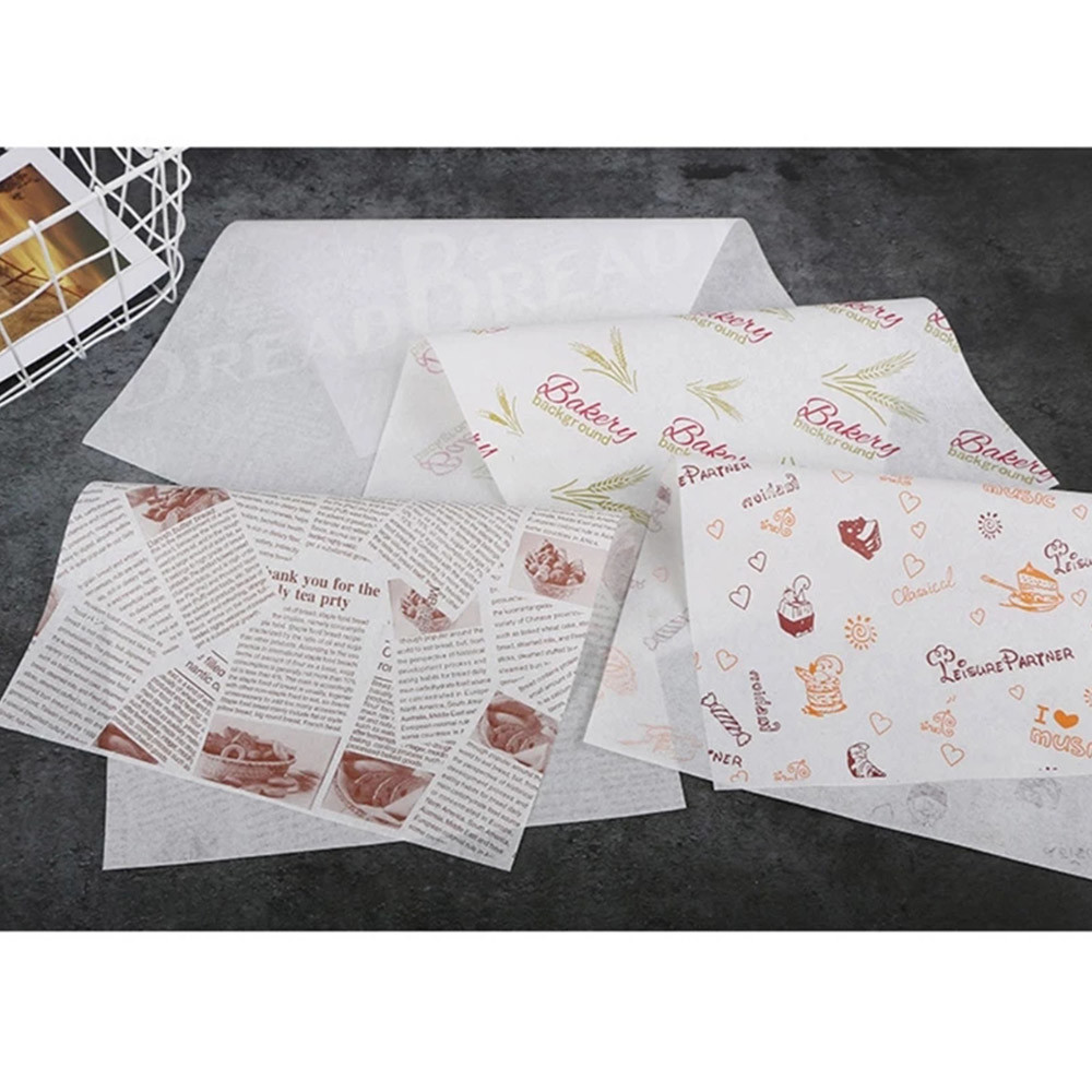 Custom Logo Printed Greaseproof Paper Wood Pulp Bread Packaging