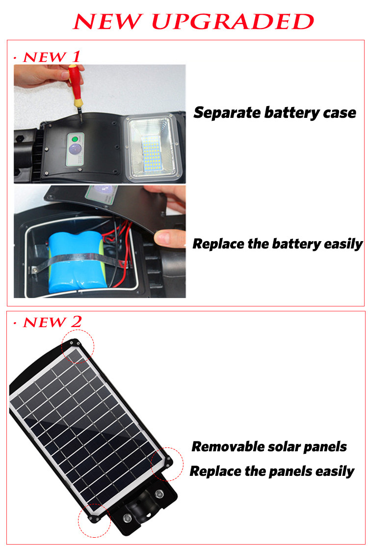 Outdoor All In One LED Solar Street Light For High Way Road 30w 60w 90w