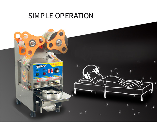 Milk Tea Shop Automatic Cup Sealing Machine Dimensions 282*360*535 mm