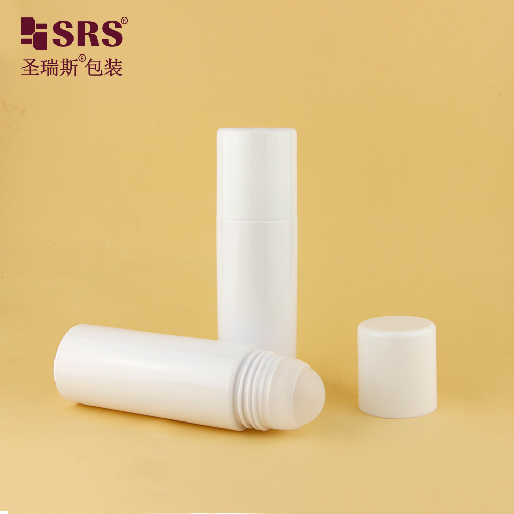 PET43 130ML 170ML Big Capacity PET Plastic Customize Color Round PCR Recycled Roll On Bottle For Deodorant Gel