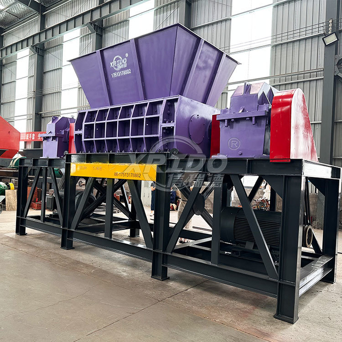 1000-5000 Kg/h Heavy Double Shaft Metal Bucket Iron Aluminum Car Steel Crusher Crushing Shredding Machine