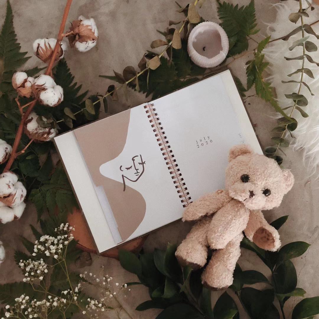 Hide Spiral Hardcover Notebook Printing Weekly Planner With 80 Sheets Inner Pages