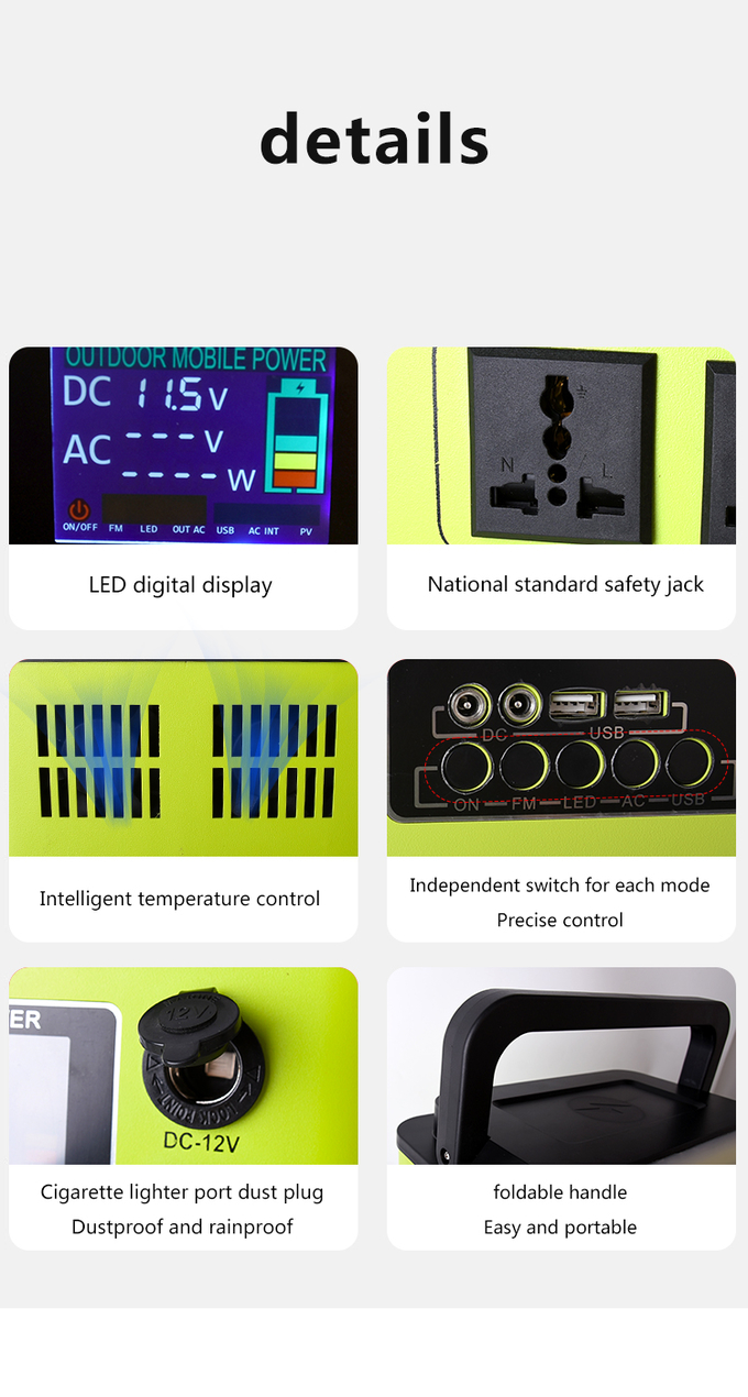 2A5V*2 Outdoor Power Generator with Overload Protection 1500W hybrid solar power system 1