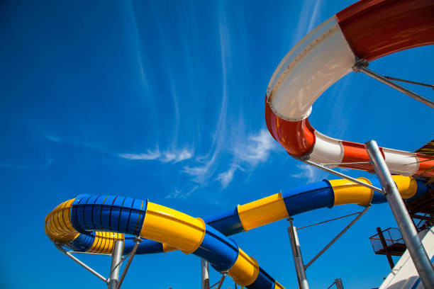 Customized Body Water Slide Bright Color FRP Large Aqua Park Equipment