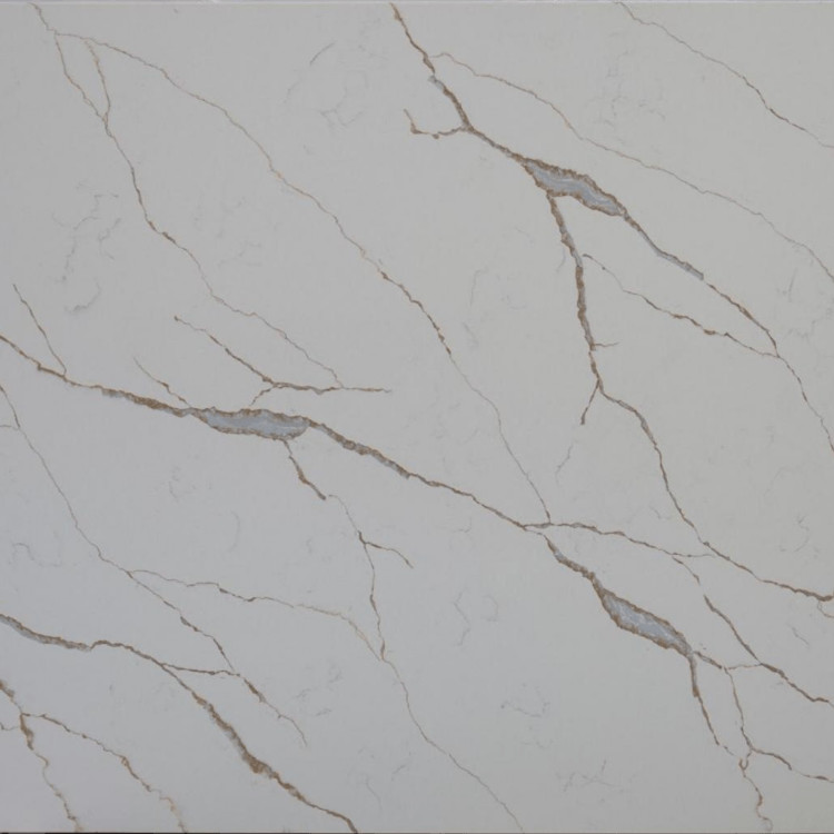 20mm Thick Calacatta Quartz Stone Slab Customized Size Polished Quartz Stones