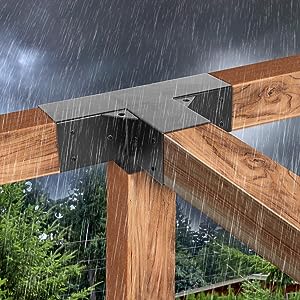 4 inch Black Powder Coating Metal Wood DIY Pergola Hardware Kit for Heavy Duty Gazebo