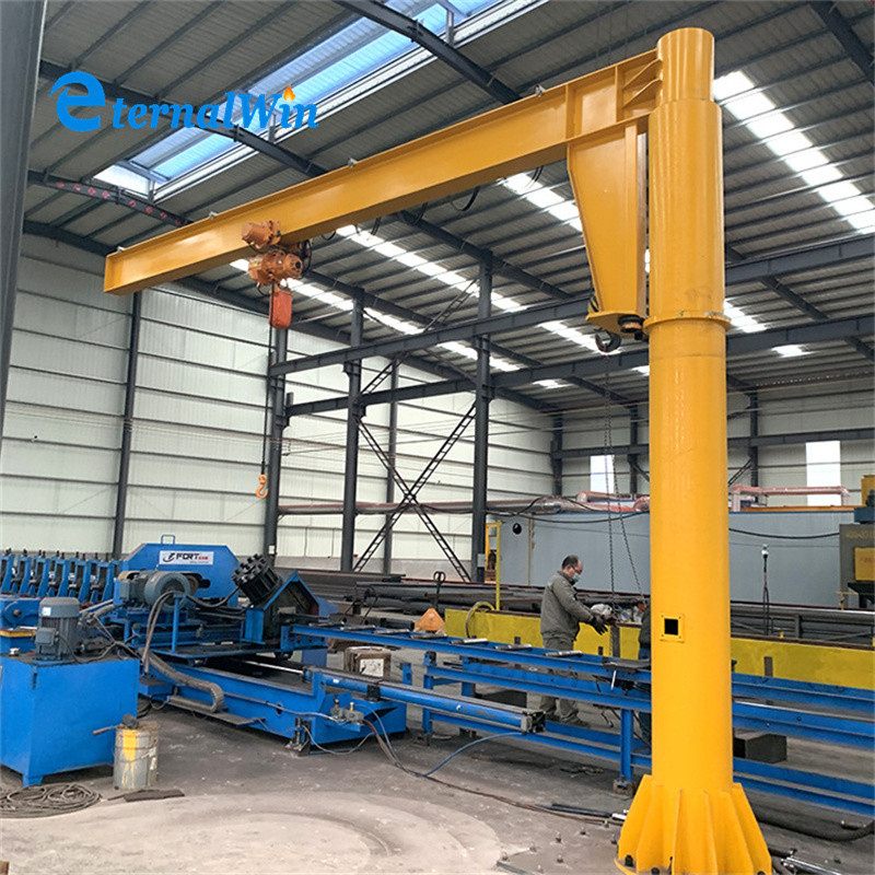 1 ton 2ton 3 ton Free Standing 360 Degree Column Swing Jib Cranes With Electric Hoist