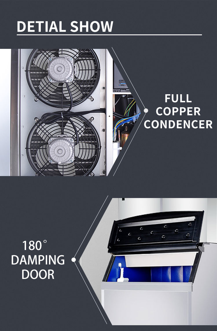 Stainless Steel 1000KG Cube Ice Machine 1000kg/24H Big Capacity Ice Maker