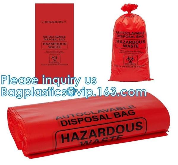 Polypropylene Biohazard Disposal Bags, Warning Label, Sterilization Printed,