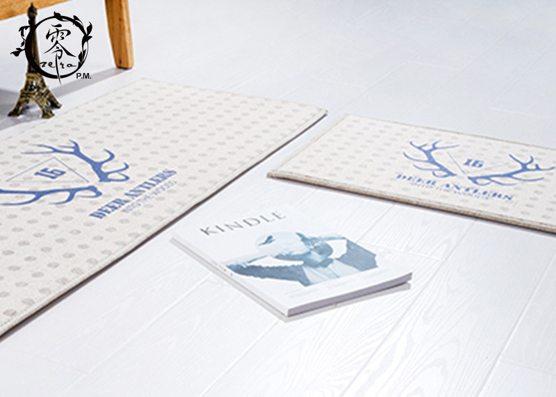 Anti Slip Livingroom Houseware Items Decorative Mats Christmas Deer Pattern Digital Printed For Home