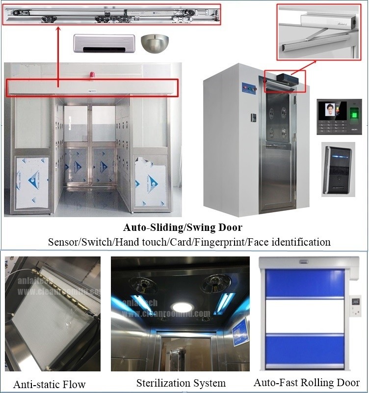 Customized Automatic Door Stainless Steel Cargo Air Shower With HEPA Filtration