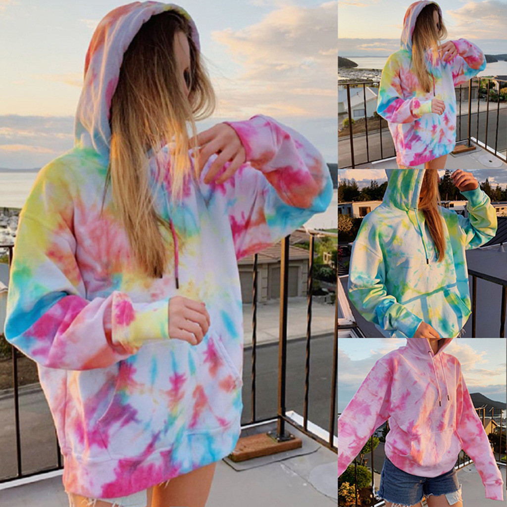 Custom Tie Dye Printed Oversize Hoodie Casual