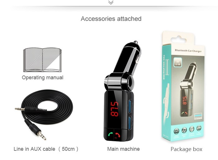 Dual USB Port Bluetooth Car Charger Digital Display For All Types Vehicles