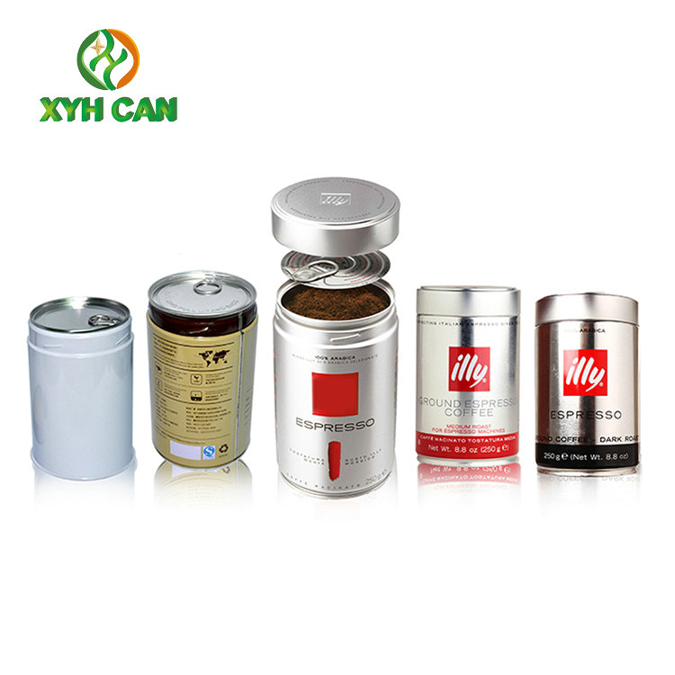 Coffee Tin Cans Custom Logo Airtight Empty Cans Magnetic Tins for 250G Coffee Powter Storage