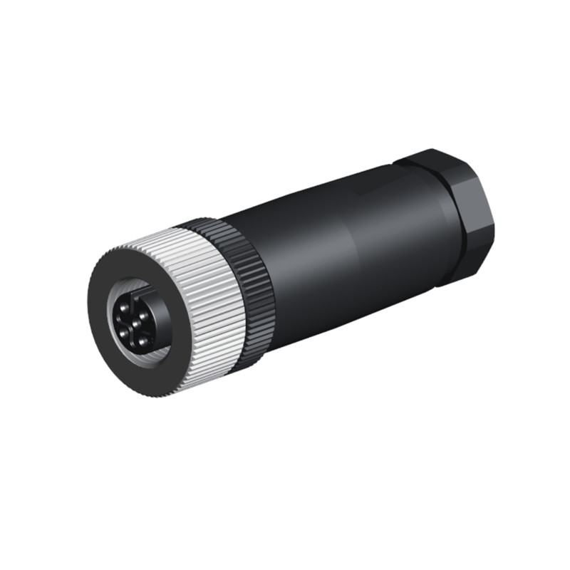 2P 3P 4P 5P M12 Waterproof Connector Female Straight Type Pass Plastic Plug
