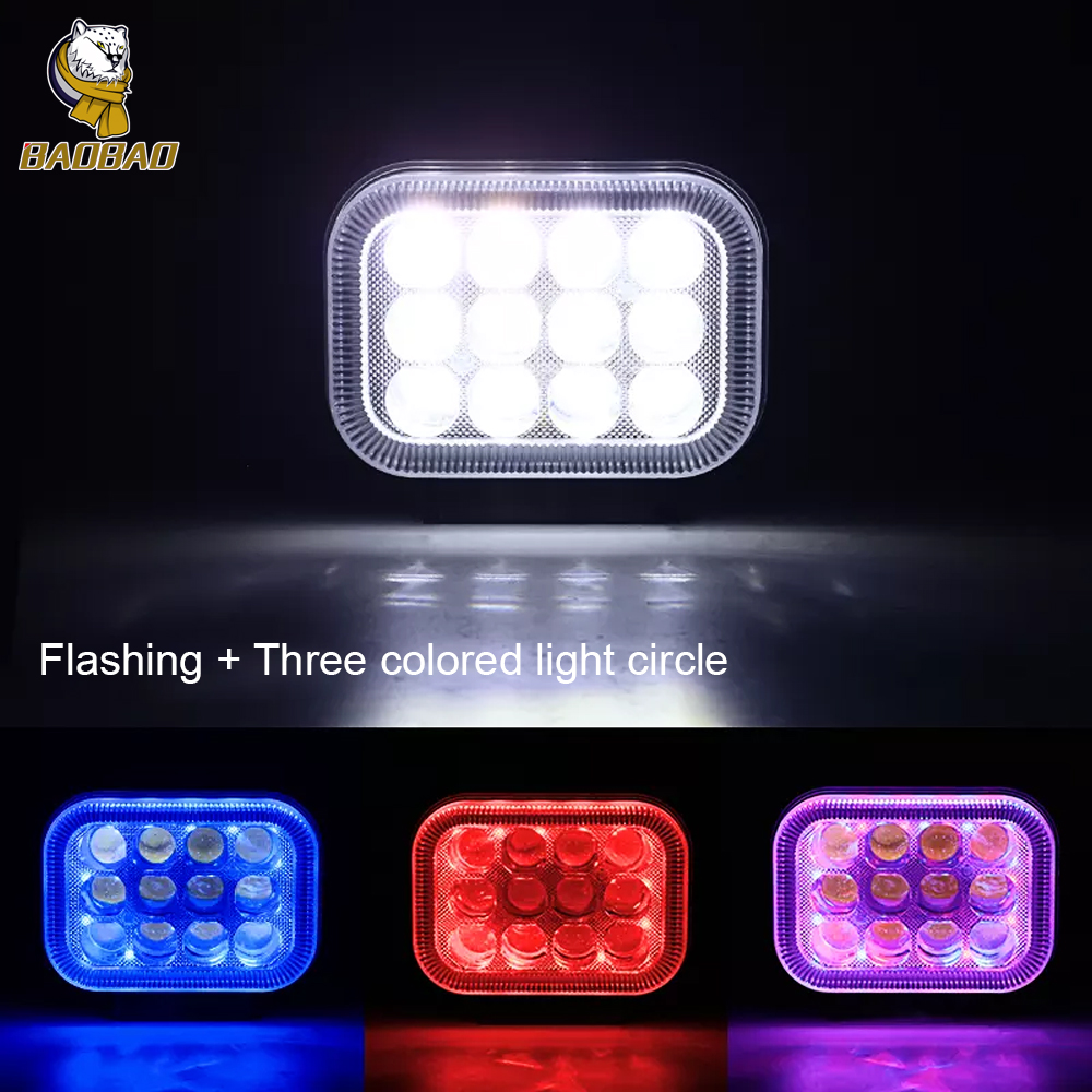 Plastic 5D 12 Beam White Color Motorcycle LED Work Light Spotlight
