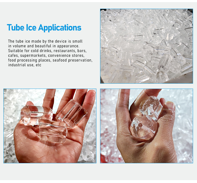 0.5 Ton 24 Hour Sanitary Ice Machine Tube Direct Sell featuring R404a/R22 Refrigerant and 500KG Ice Storage Capacity