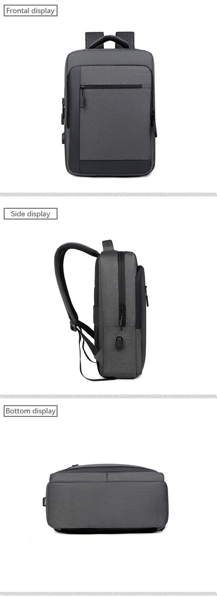 OEM ODM Portable 15.6 Inch Laptop Backpack Oxford smart work rucksack with USB