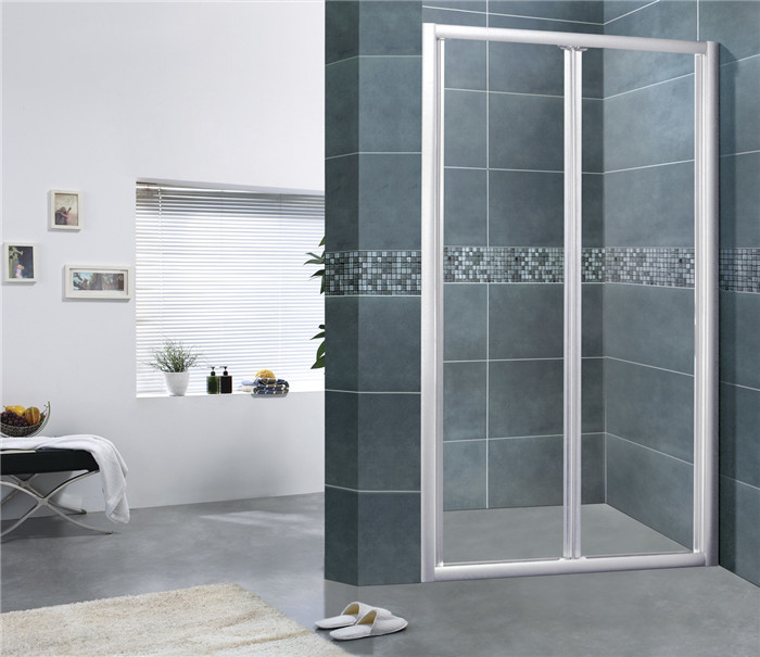 Chromed Finished Folding Glass Shower Screen Aluminum Alloy Nano Tempered Glass For House