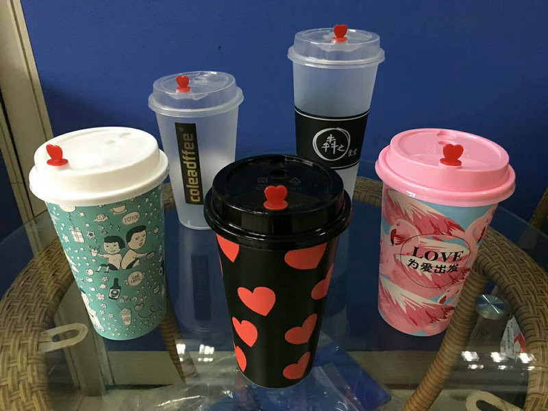 500ml 17oz Round Empty Disposable Juice Cups / Beverge Cup With Lid