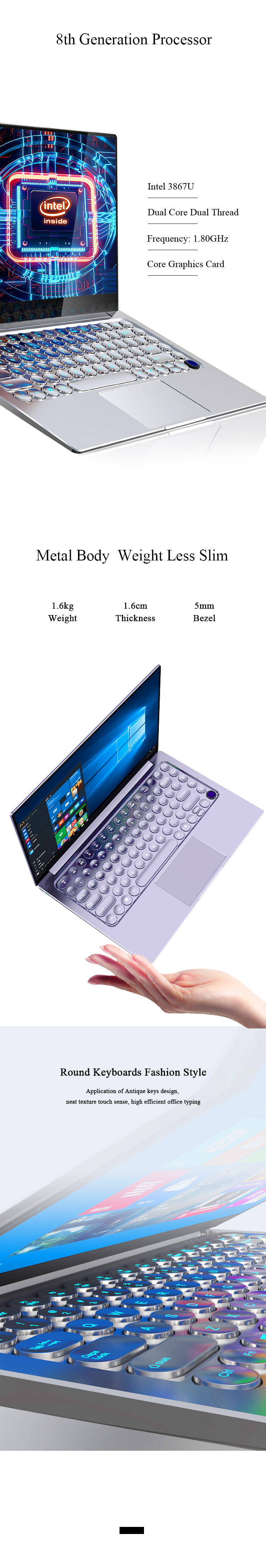 Portable Laptops 14 Inch Notebook Slim Ultra-thin Quad Core I7 Laptop in Portugal