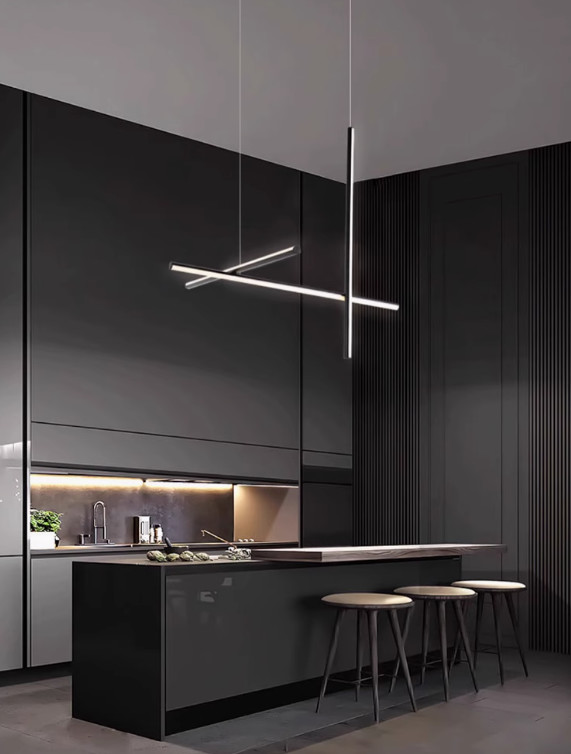 Light luxury simple gold led project chandelier designer model room cafe restaurant chandelier