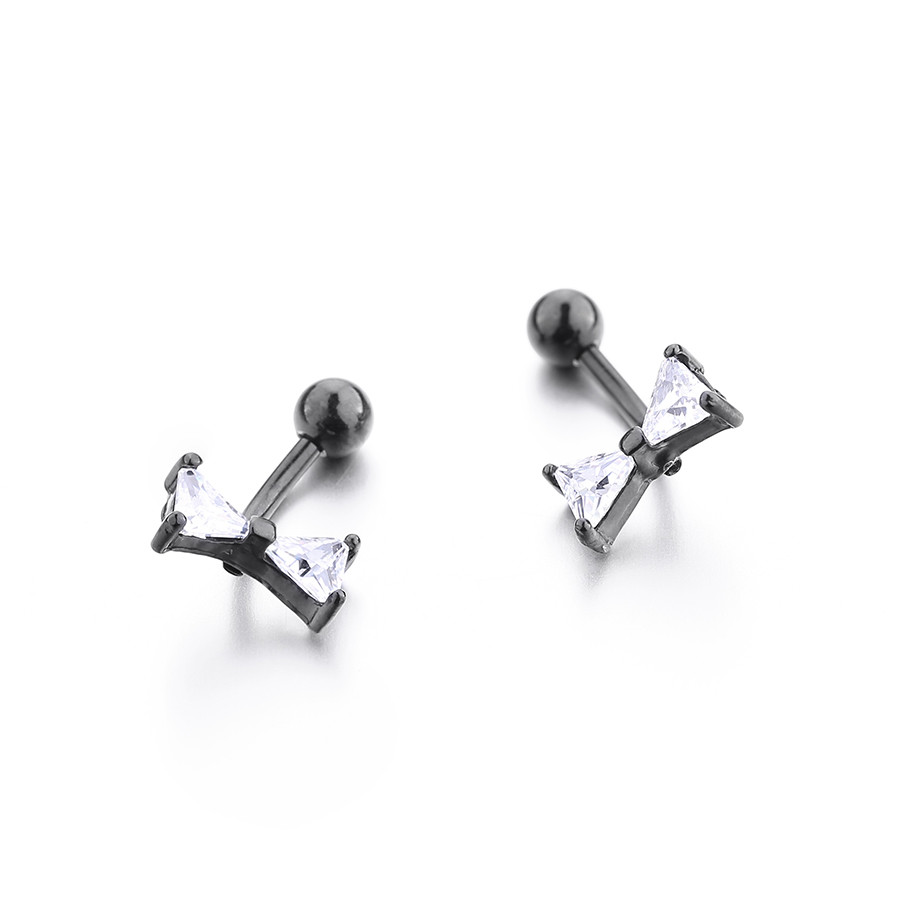 Internally Thread Prong Set CZ Belly Button Ring Dangle Body Piercing Jewelry Titanium