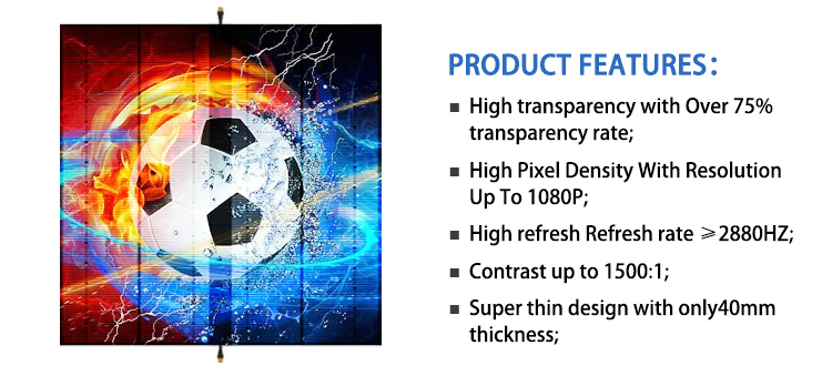 High Brightness Transparent LED Panel Display For Glass Window Invisible Video Screen