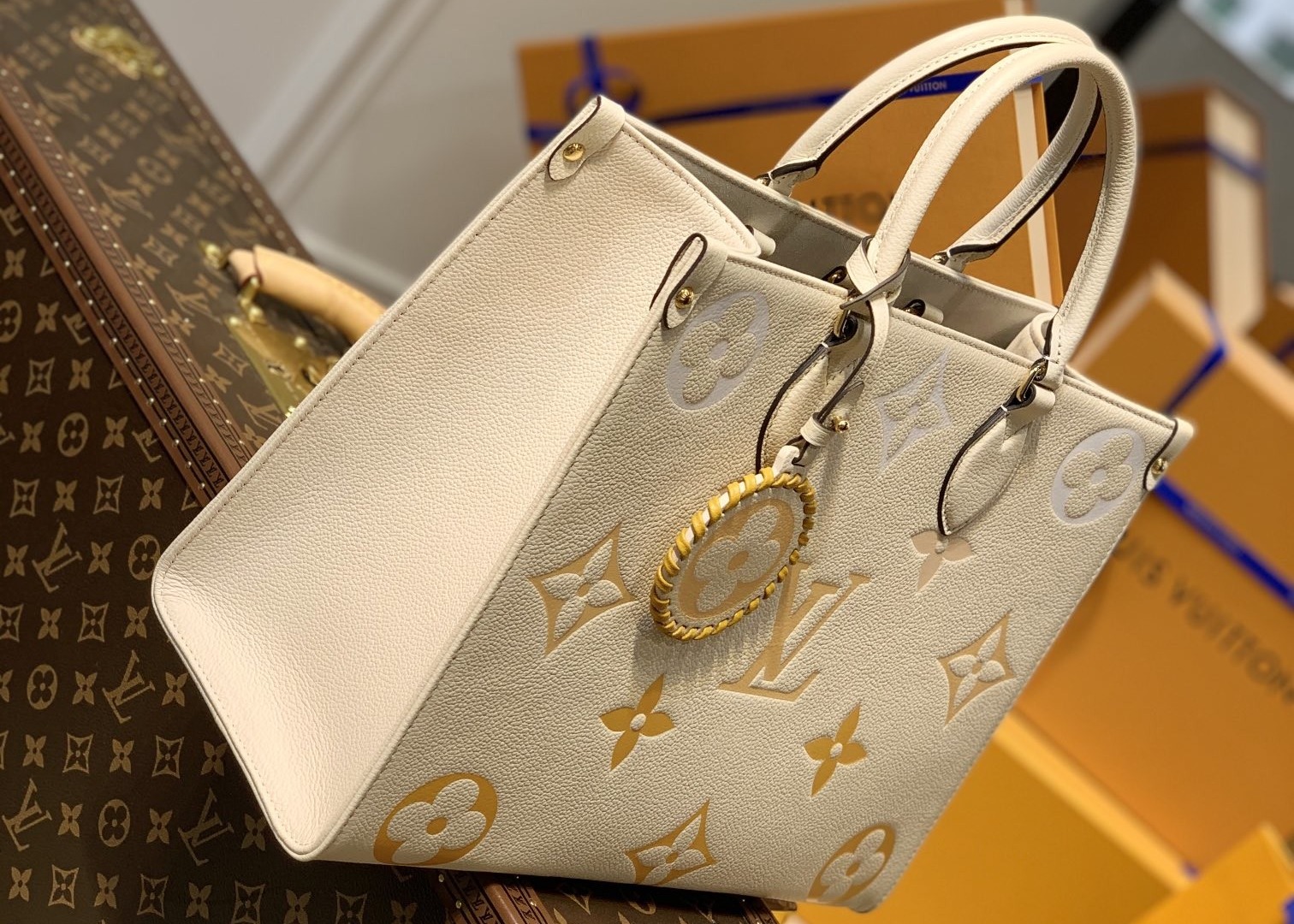 M45717 M45718 OnTheGo Medium Tote Handbag ,Monogram Empreinte Leather Gradient Colors Handbag