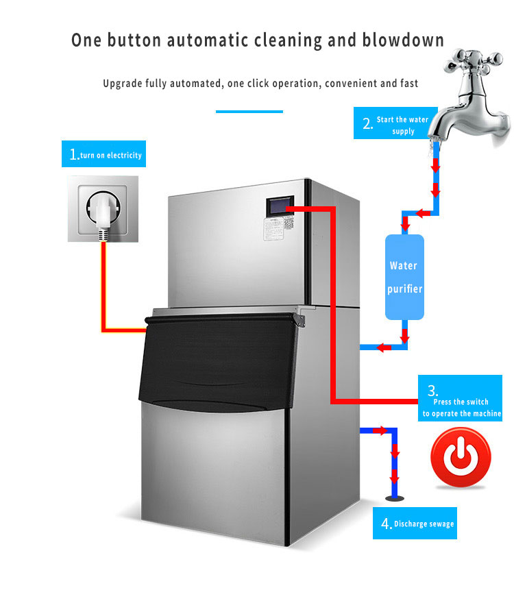 Professional Ice Block Making Machine 68kg/24h Commercial Ice Cube Machine Coffee Bar/Hotels/Food & Beverage Shops