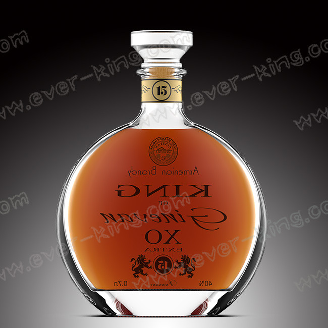 ISO9001 500ml Flint Glass Liquor Bottles For Cognac