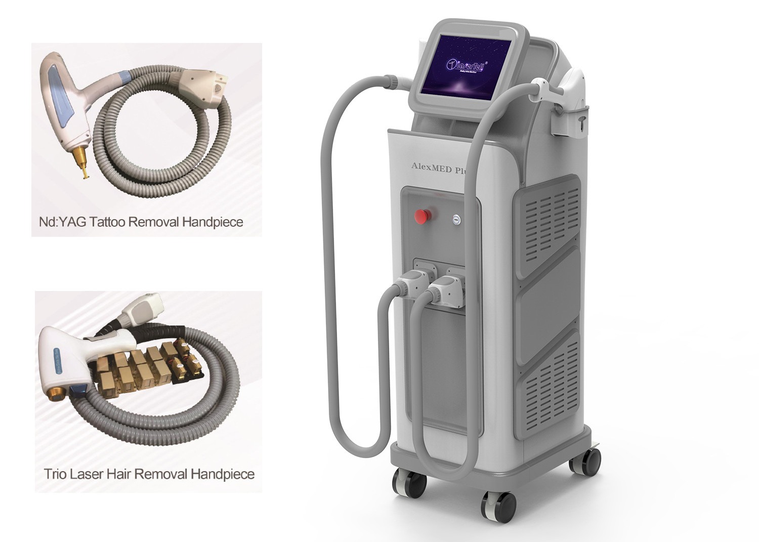 Vertical 2 In 1 IPL Laser Machine Diode Hair ND Yag Tattoo Removal Laser Machine