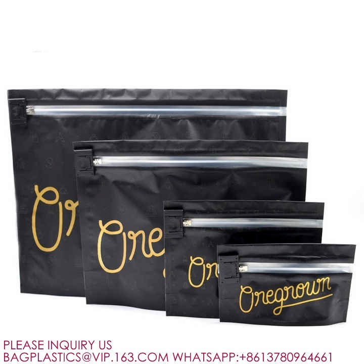 Recyclable Child Resistant Custom Printed Child Proof Smell Proof Mylar Zipper Pouch Bag