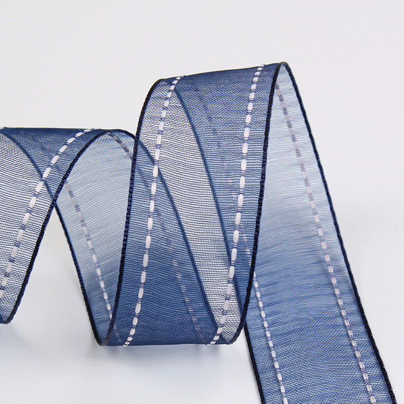 25mm|38mm Stitched Edge Polyester Organza Ribbon for Flower Gift Packing
