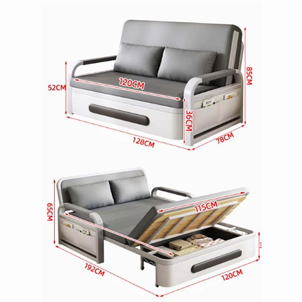New Design Grey Modern Style Furniture Murphy Bed with Sofa Folding Sofa Bed 2 Seater Fabric Sponge Living Room Sofa Beds