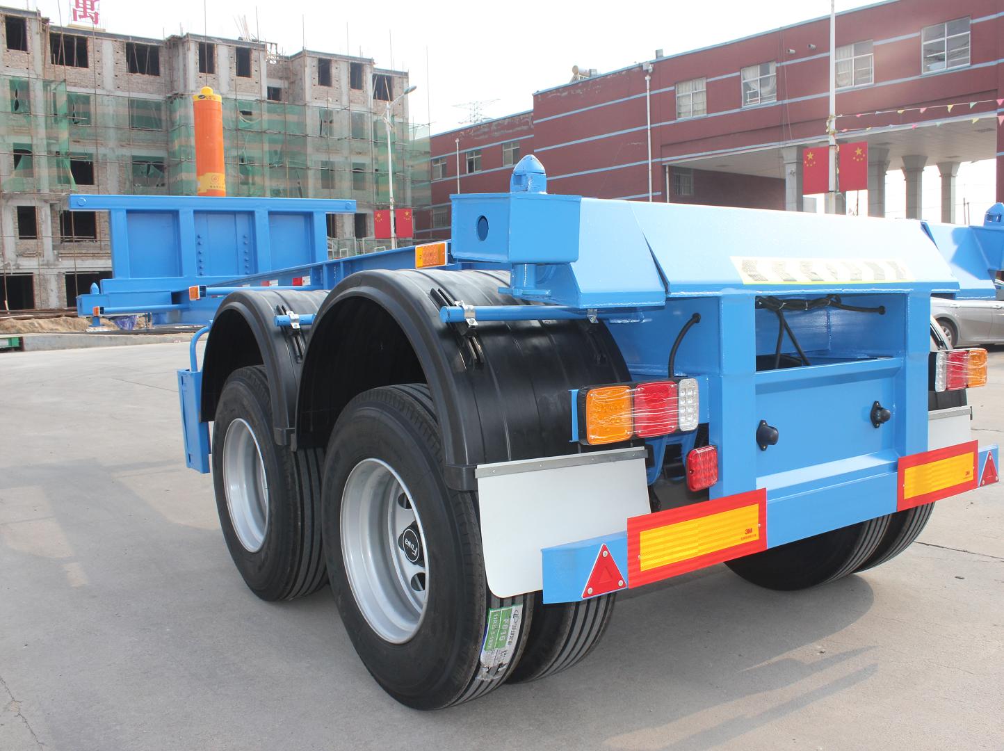 20ft Container Skeleton Dumping Semi Trailer 7700*2500*3070 mm Mechanical Suspension