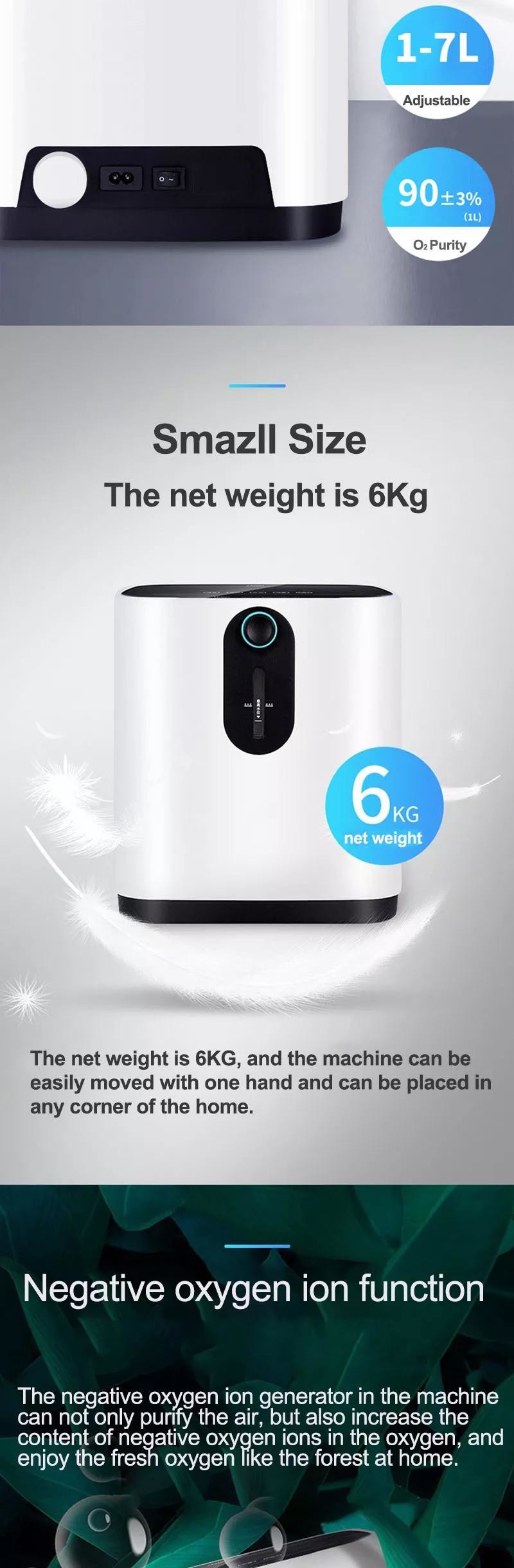 CE Medical Amonoy O2 Oxygen Concentrator 2 Liter With LED Display Screen