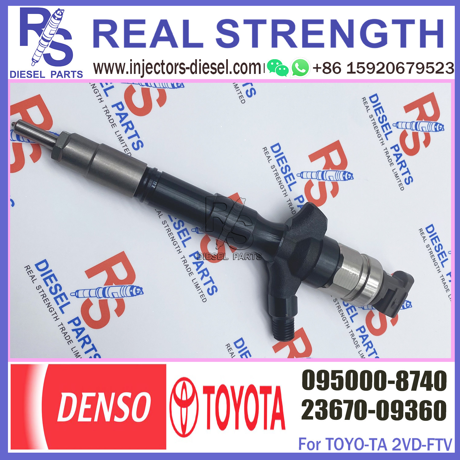095000-8740 Diesel Engine Spares / Common Rail Inyectores For Toyota 2KD Hilux