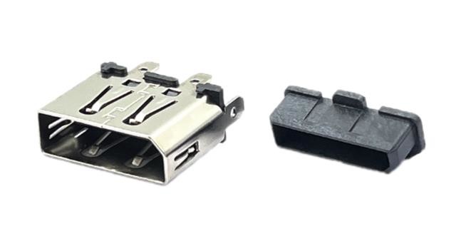 Micro USB LCP DP Socket Connector 180 Degree SMT DIP Solder Plating 15u"