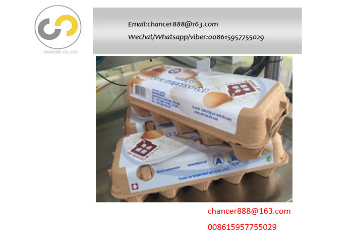 Automatic egg carton sticker labeling machine, egg box labeler machine