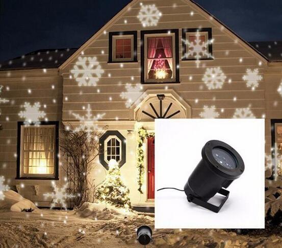 Outdoor White Snowflake Laser LED Landscape Light Garden Holiday Time Christmas