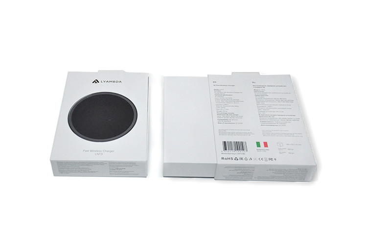 White Black Mobile Accessories Packaging Wireless Charging Box 4c Offset Printing