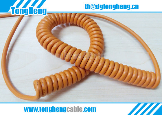 Fire Retardant Reinforced Polyester Coated Customized Spiral Cable