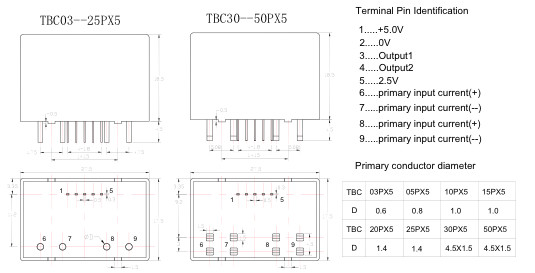 TBC-PX5 Hall Effect Current Transducer DC AC Or Pulsed Current Measurement