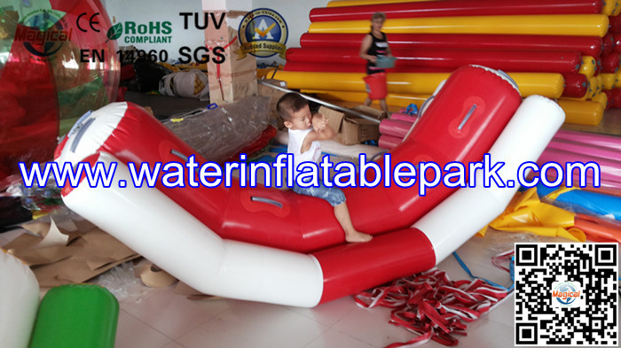 Water Sport Toys Inflatable Water Seesaw / Kids Seesaw Pool Float in Red and White