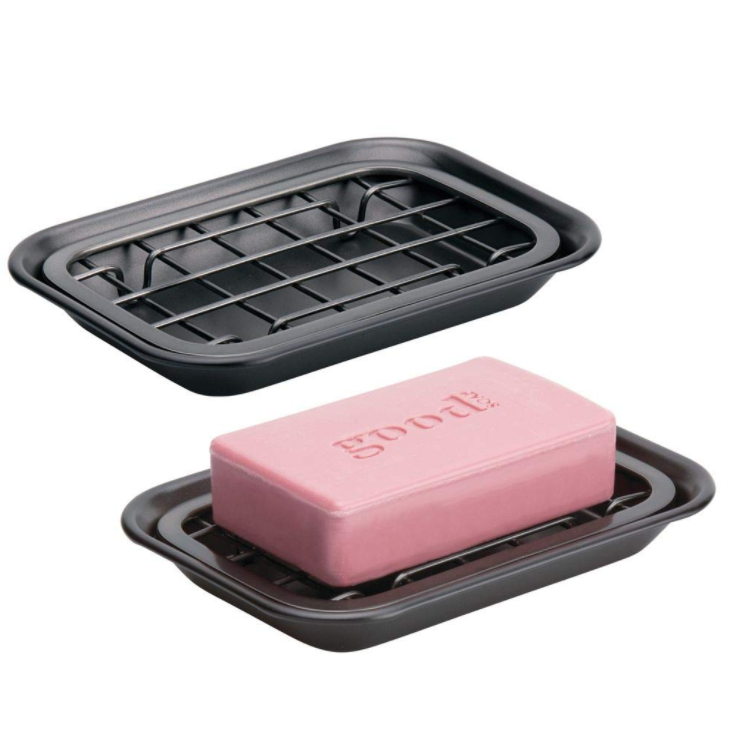 Metal Home Soap Dish Tray Bathroom Hardware Black Dawn Soap Holder Box Saver