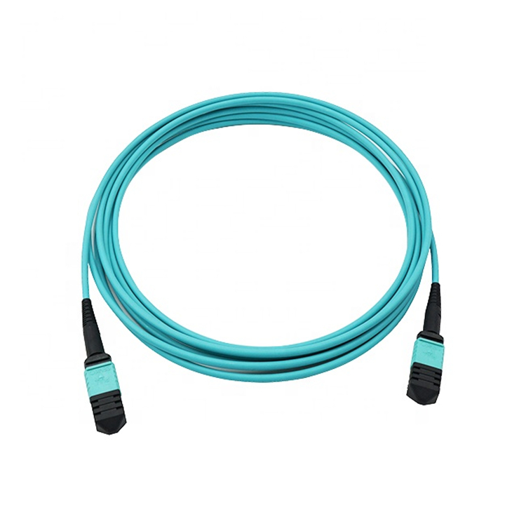 Professional Factory 12 cores Fiber Optic Patchcord OM3 male MPO Fiber Optic Patch cord