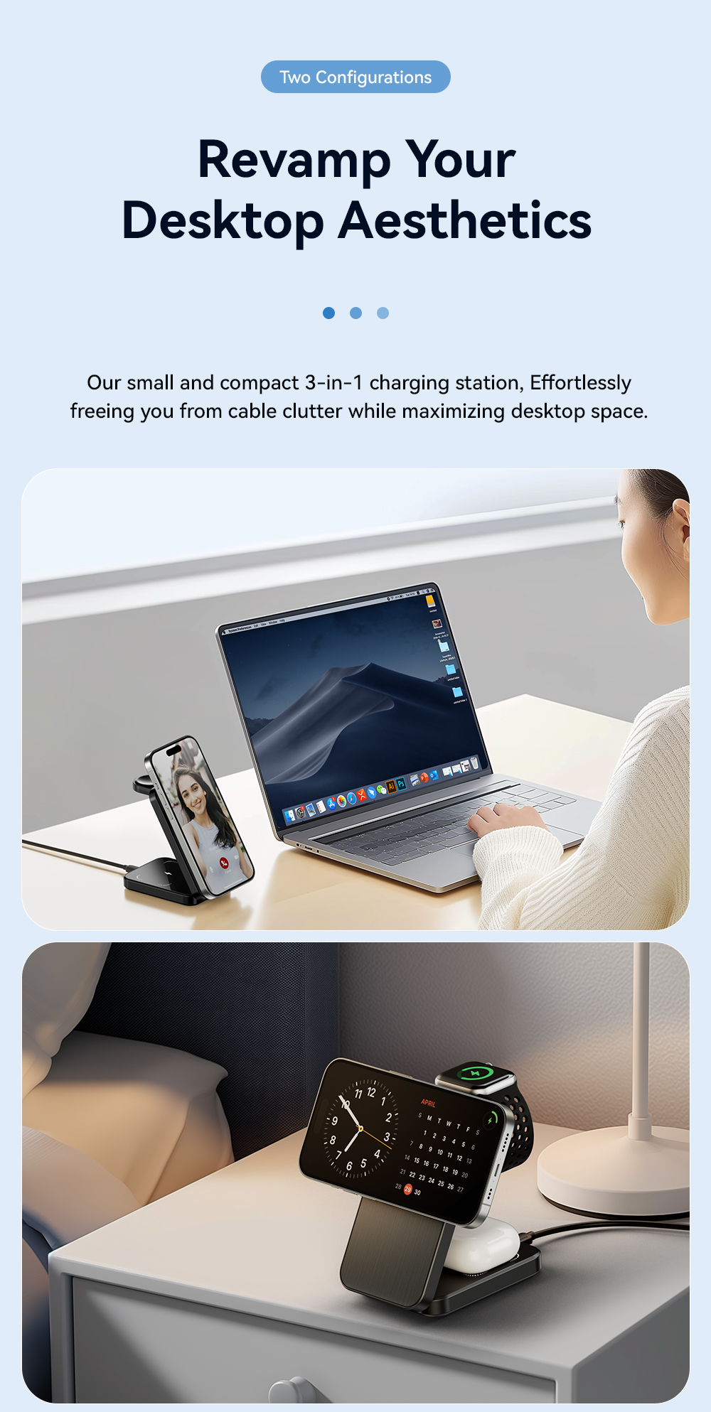 ESSAGER OJD-112 Series Desktop Cell Phone Wireless Charging Station OTP